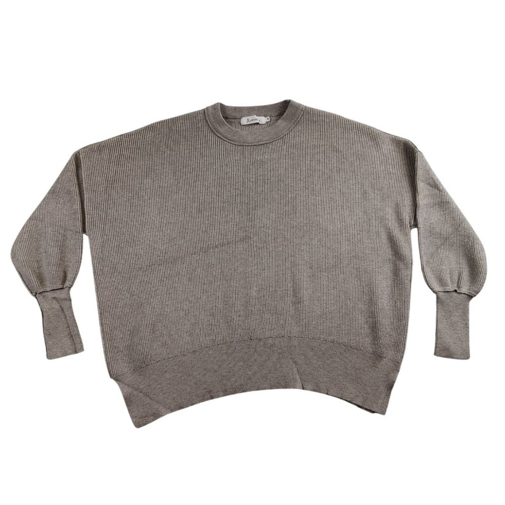 Anrabess Women's Gray Ribbed Sweater Size M